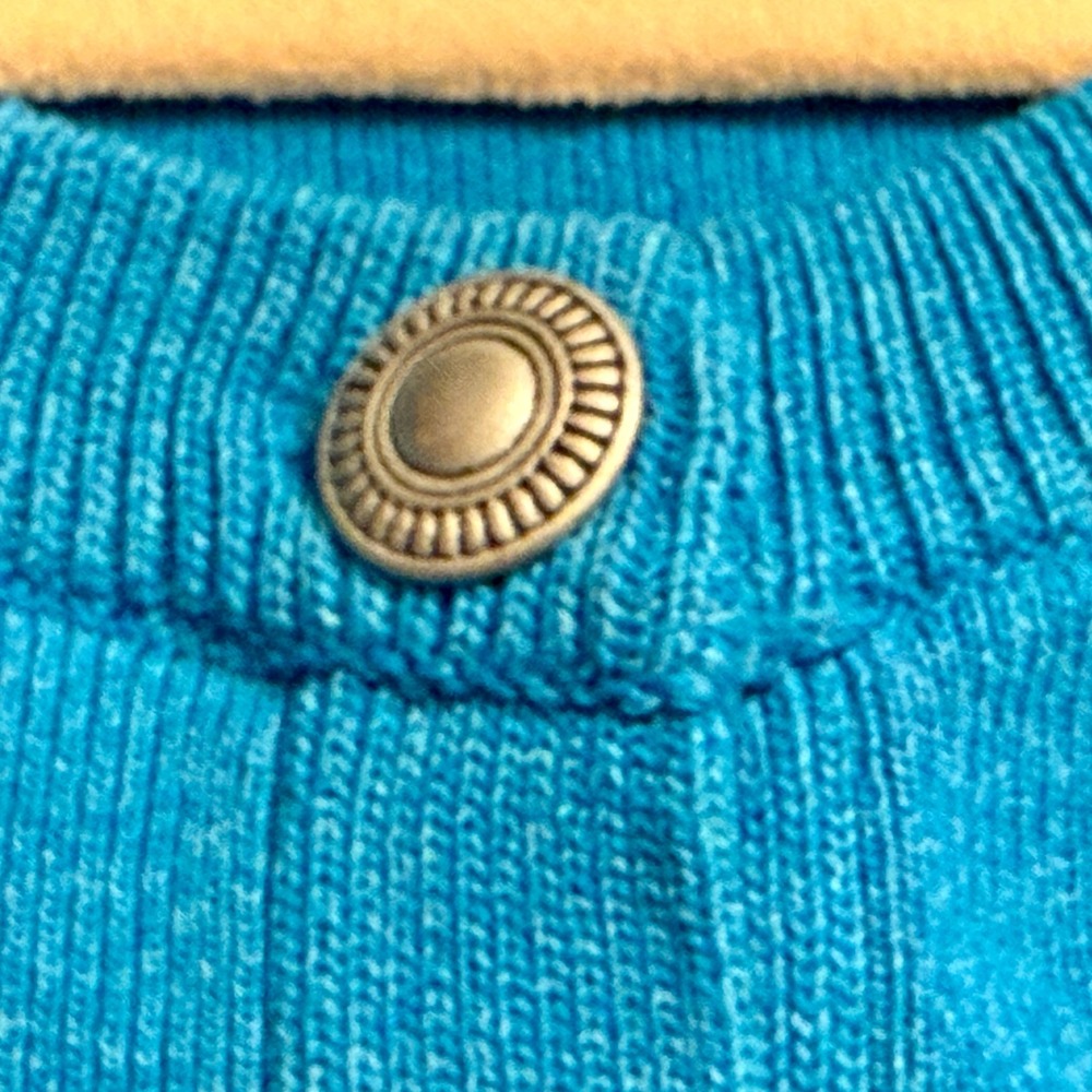 Fresh Twist Blue 3/4 Sleeve Cardigan‎ & Sleeveless Sweater Top Women's Size L - Picture 11 of 16